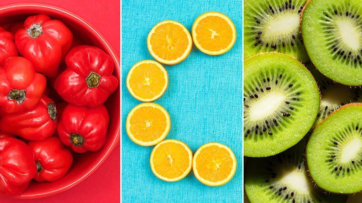 Mempersiapkan makanan sehat sebagai sumber vitamin c.