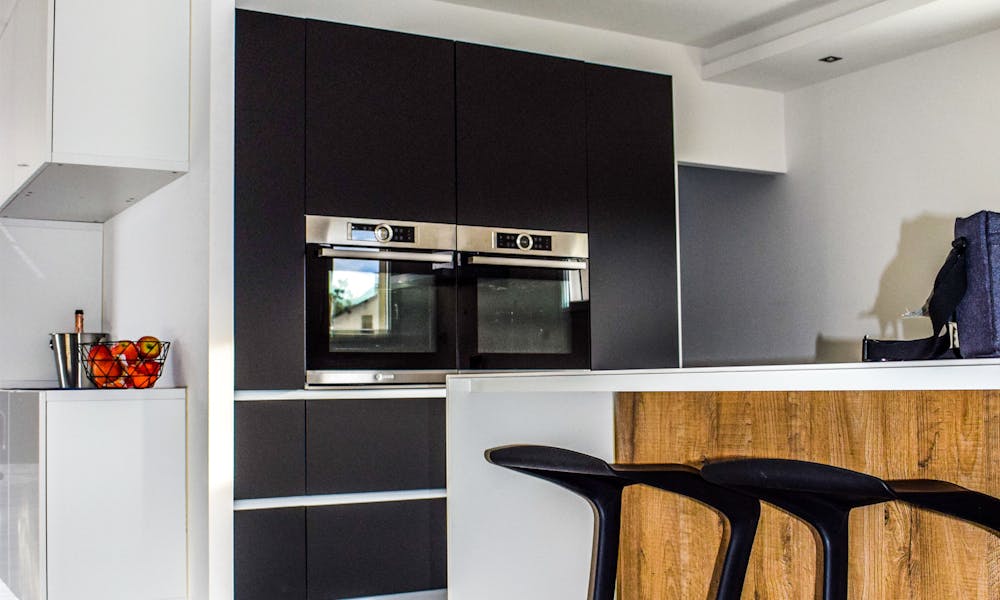 Two Black Wooden Bar Stools .pexels