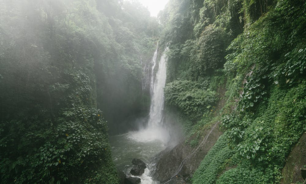 Wonderful Aling Aling Waterfall among lush greenery of Sambangan mountainous area on Bali Island .pexels