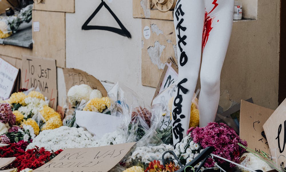 Polish Pro-choice Protest Signs, Symbols and Flowers .pexels