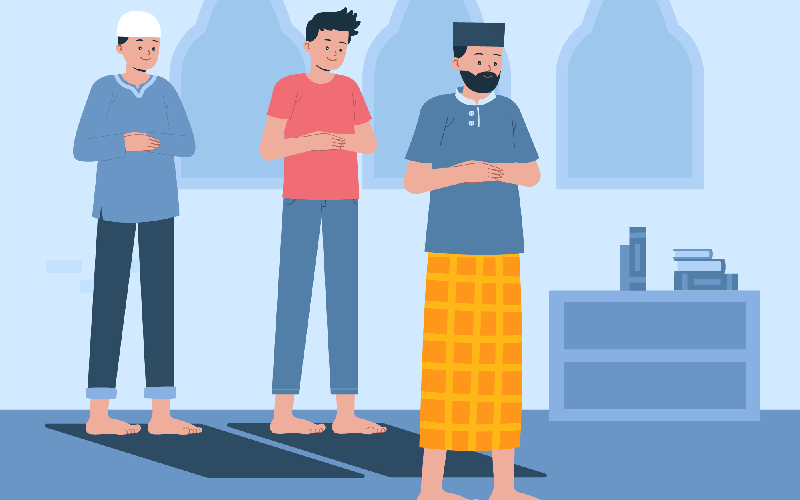 Ilustrasi orang sholat